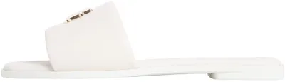 Image de Sandales pour femmes Tommy Hilfiger, modèle "Logo Hardware Mule", en cuir, couleur ivoire (Soft Crea)