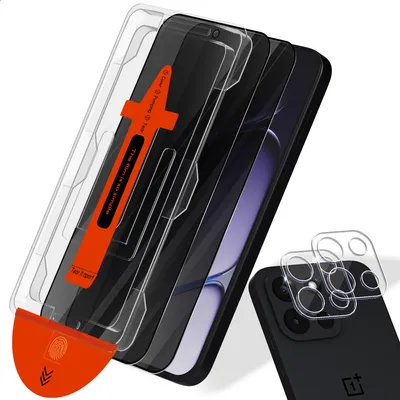Zdjęcie produktu dla 2-pak OnePlus Nord 6 Privacy Szkło ochronne na ekran Privacy & 2-pak ochrona obiektywu - Szkło hartowane | [Automatyczna instalacja] - Bez bąbelków