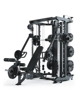 Produktbild von ATLETICA KSK Multipresse | COMBAT | Variant - KSK + Jammer Arms + B2-LegMaster Bench | 180 kg Steckgewichte | Smith Machine | hohe Rahmenstabilität