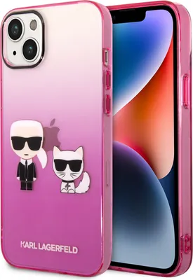 Zdjęcie produktu dla Karl Lagerfeld KLHCP14MTGKCP iPhone 14 Plus / 15 Plus 6,7" hardcase różowy/pink Gradient Ikonik Karl & Choupette