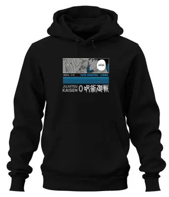Productafbeelding van Jujutsu Kaisen, Yuta Okkotsu, Rika, Anime, Manga, Cadeau, Vintage, Uni, Hoodie, Zwart, Maat M