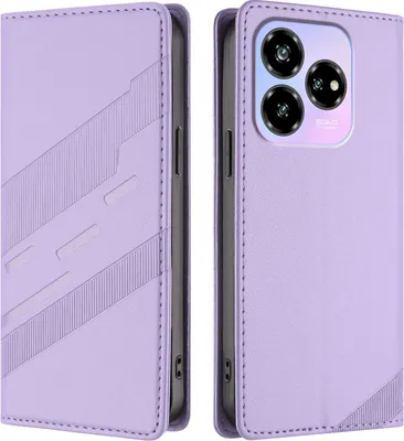 Produktbild von Hülle für ZTE Blade V70 Design, Kunstleder Brieftaschen Handyhülle mit Kartenfach und Standfunktion Violett