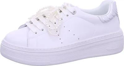 Produktbild von Tamaris Damen Schnürschuh Perlen Strass Sneaker Plateau 1-23755-45, Größe:41 EU, Farbe:Silber