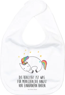 Produktbild von Mr. & Mrs. Panda Stofflätzchen Einhorn Nacht - Weiß - Geschenk, Freundin, Lätzchen Für Babys, Babylätzchen, Schlabberlatz, Unicorn, Sabberlätzchen, Baumwolle, Menschen