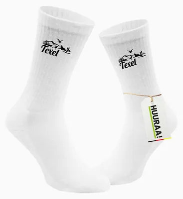 Produktbild von Huuraa Uni Socken Texel Niederlande 37/41 White Baumwolle Tennissocken Geschenkidee
