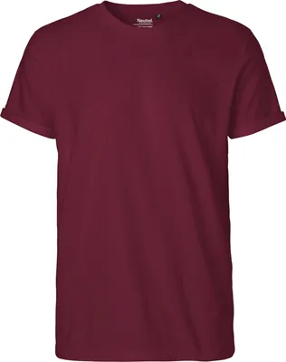 Immagine prodotto di Neutral O60012 | Maglietta uomo con maniche arrotolate / 100% cotone equosolidale - Colore: Bordeaux - Taglia: L