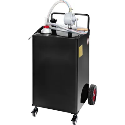 Produktbild von Kraftstoffspeichertank 35 Gallonen 4 Räder mit manueller Pumpe - Schwarze Fuel Caddy