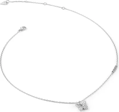 Guess JUBN04107JWRH Damen-Kette Pavé Schmetterling Silberfarben 1