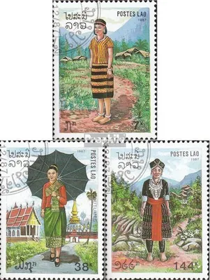 Produktbild von Briefmarken Laos 1987 Mi 1057-1059 (kompl.Ausg.) gestempelt Trachten