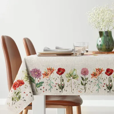 Produktbild von Tischdecke Gobelin leinen  Polyester Baumwolle Acryl  140 cm x 180 cm