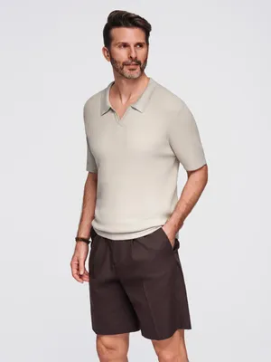 Obrázek produktu pro Ombre Clothing Pánské tričko s límečkem Penaia světle šedá L