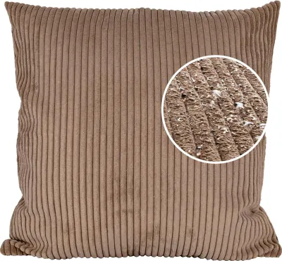 Produktbild von Dekokissen 60x60cm Kissenhülle ohne Füllung Kissenbezug mit Reißverschluss Einfarbig Cordsamt Braun