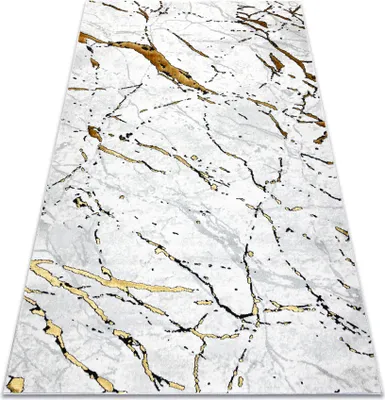 Produktbild von Teppich ALLURE 1963 Marmor - Strukturell, stilvoll, glamourös weiß / gold Weiß 240x330 cm