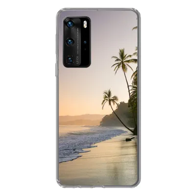 Produktbild von MuchoWow® Handyhülle Schutzhülle Hülle für Huawei P40 Pro Strand - Meer - Palme Silikon Softcase Handy Hülle - Schutz