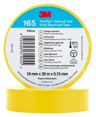 Produktbild von Gelbes Elektro-Isolierband 19 mm x 20 m 3M Temflex165 7100184809
