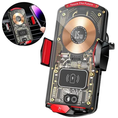 Produktbild von Auto Handyhalterung Wireless Charger 15W KFZ Halter Lüftungsgitter 360° drehbar Schnellladen für iPhone Android 4,7–7 Zoll