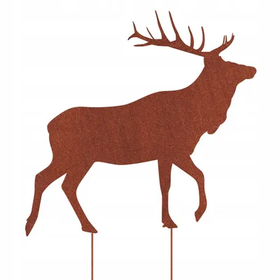 Produktbild von Gartendekoration Hirsch Aus Cortenstahl, Patiniert, Figur Gross 64 Cm