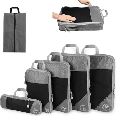 Produktbild von Verpackungswürfel Set - Kofferorganizer - 6-teilig - Grau - Kompression
