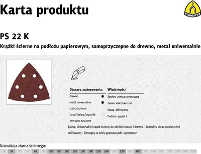 Obrázek produktu pro Klingspor Papír Trojúhelník Ps22K P 80 Gls15