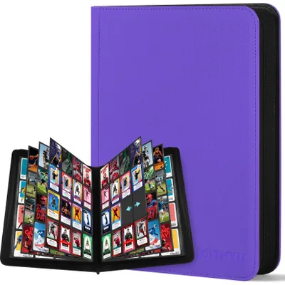Image de Album de collection pour cartes à jouer, format poche - Classeur étanche pour cartes de football (violet)