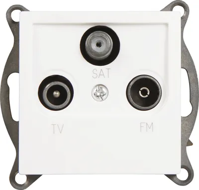 Produktbild von Antennendose McPower "Flair" für TV, Radio und Sat, UP, weiß, matt