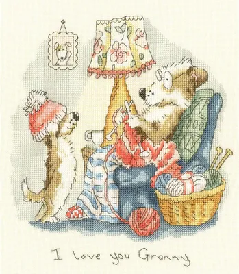 Produktbild von Bothy Threads Kreuzstich-Set "Ich liebe dich Oma", XAJ19, 21x24cm