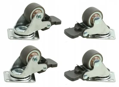 Produktbild von TOMiMET 4x Möbelrollen 20mm Gummi Lenkrolle mit Bremse