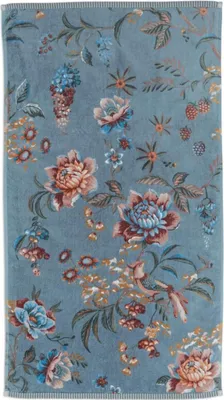 Produktbild von PIP Studio Handtuch Secret Garden Blue 55x100 cm Blumenranke Blüten blau