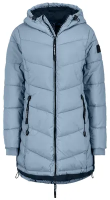 Produktbild von Sublevel Damen Winterjacke Stepp-Mantel mit Kapuze lang & tailliert, Outdoorjack