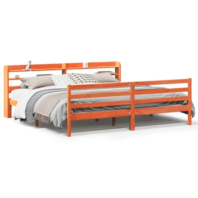 Produktbild von vidaXL Massivholzbett ohne Matratze Wachsbraun 200x200 Kiefernholz