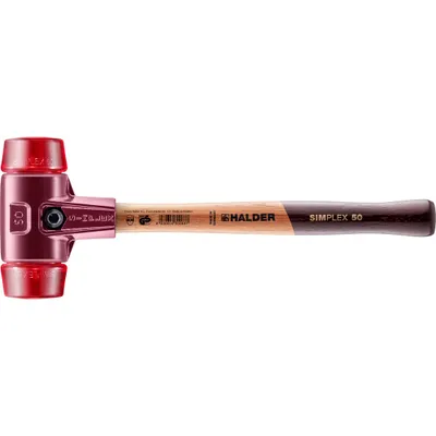 Produktbild von Halder Schonhammer Durchmesser 50mm 1120g Simplex mit Schlageinsatz Kunststoff rot - 3006050