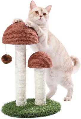 Produktbild von Kratzpfahl für Katzen in Pilzform, Braun, Spielobjekt und Möbelschutz