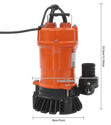 Immagine prodotto di Pompa sommersibile - Pompa per acque sporche/reflue - 220 V - 550 W - Autoadescante - Drenaggio e irrigazione - Arancione