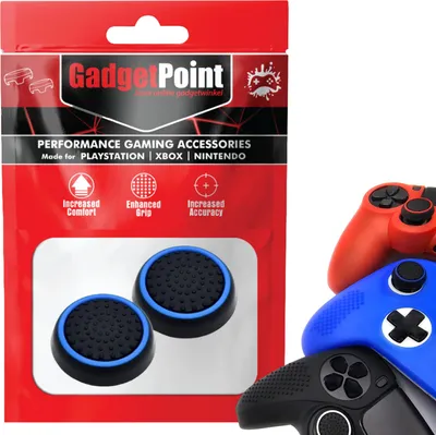 Obrázek produktu pro Držáky na palce - Držáky na palce pro PS5, PS4, PlayStation, Xbox Series X/S, One, 360 a Nintendo Switch Pro Controller - Herní držáky na palce - Výkonné palce - Protiskluzové krytky joysticků - Příslušenství - Zvětšené/zešedlé -