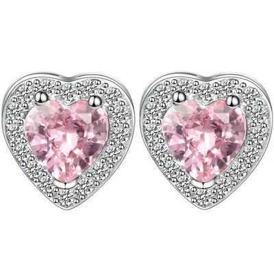 Image de Boucles d'oreilles HE-3117 en Rose - Élégance Abordable KP3117