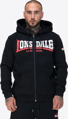 Produktbild von Herren Kapuzensweatjacke mit Reißverschluss normale Passform GARRIGILL Black/White/Red XXL Lonsdale