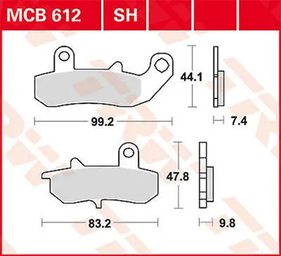 Immagine prodotto di TRW Pastiglia freno Trw Sinter Mcb 612 Sh