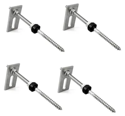 Stockschraube M10x200 Edelstahl, höhenverstellbar, 4 Stück