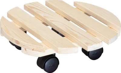 Produktbild von WAGNER Pflanzenroller PALETTI Ø 30 x 8 cm, für Innenbereich, Massivholz, natur, Tragkraft 100 kg, EU Ware - 20001801