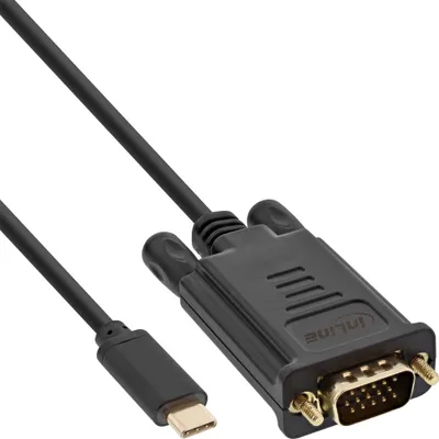 Produktbild von InLine® USB Display Kabel, USB-C Stecker zu VGA Stecker, 2m