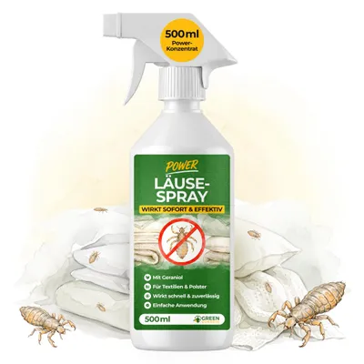 Produktbild von Läuse Abwehrspray Power-Konzentrat 500 ml – Läusemittel, Spritzmittel gegen Läuse, Anti Läuse Spray, Läusespray für Textilien, Pflanzlich & Wirksam