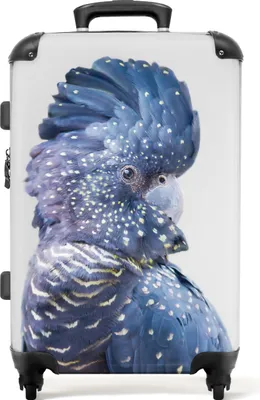 Produktbild von NoBoringSuitcases.com® Großer Koffer - Kakadu - Blau - Tiere - Natur - Kombinationsschloss TSA - Hartschalen Trolley 4 Rollen - 72 liter - Reisekoffer - 66 cmKoffer Mittelgroß 67x43x25 cm, 72L,