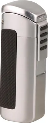 Produktbild von Zigarren Feuerzeug - 3 x Jet, Chrom Satin, mit Rundcutter 7mm