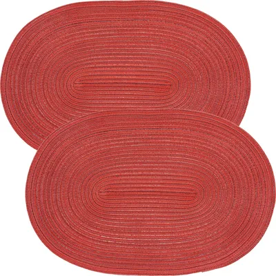 Produktbild von Erwin Müller Tischset Silves" 2er-Pack rot oval: 33x48 cm"