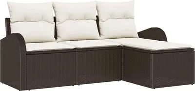 Productafbeelding van vidaXL Tuinset met tuinbank, bruin, van polyrotan