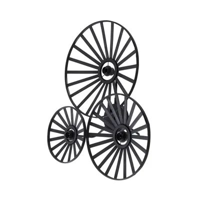 Produktbild von Lindby Wandleuchte Evandor, schwarz, Bambus, 3-flg., E27