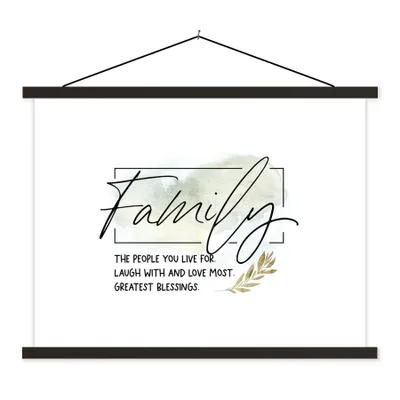 Produktbild von MuchoWow® Textilposter Zitate - Sprichwörter - Familie 120x90 cm mit schwarzem Rahmen - Aufhänger für Poster