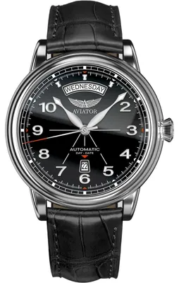 Obrázek produktu pro Pánské hodinky Aviator, černá barva, model aviator-V.3.44.0.397.4