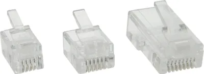 Immagine prodotto di InLine® 73014R Spina modulare, 6P4C RJ11 per crimpaggio su cavo rotondo, confezione da 10