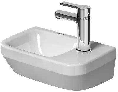 Produktbild von Duravit Handwaschbecken DURASTYLE 360 x 220 mm, ohne Überlauf, mit Hahnlochbank, 1 Hahnloch rechts weiß